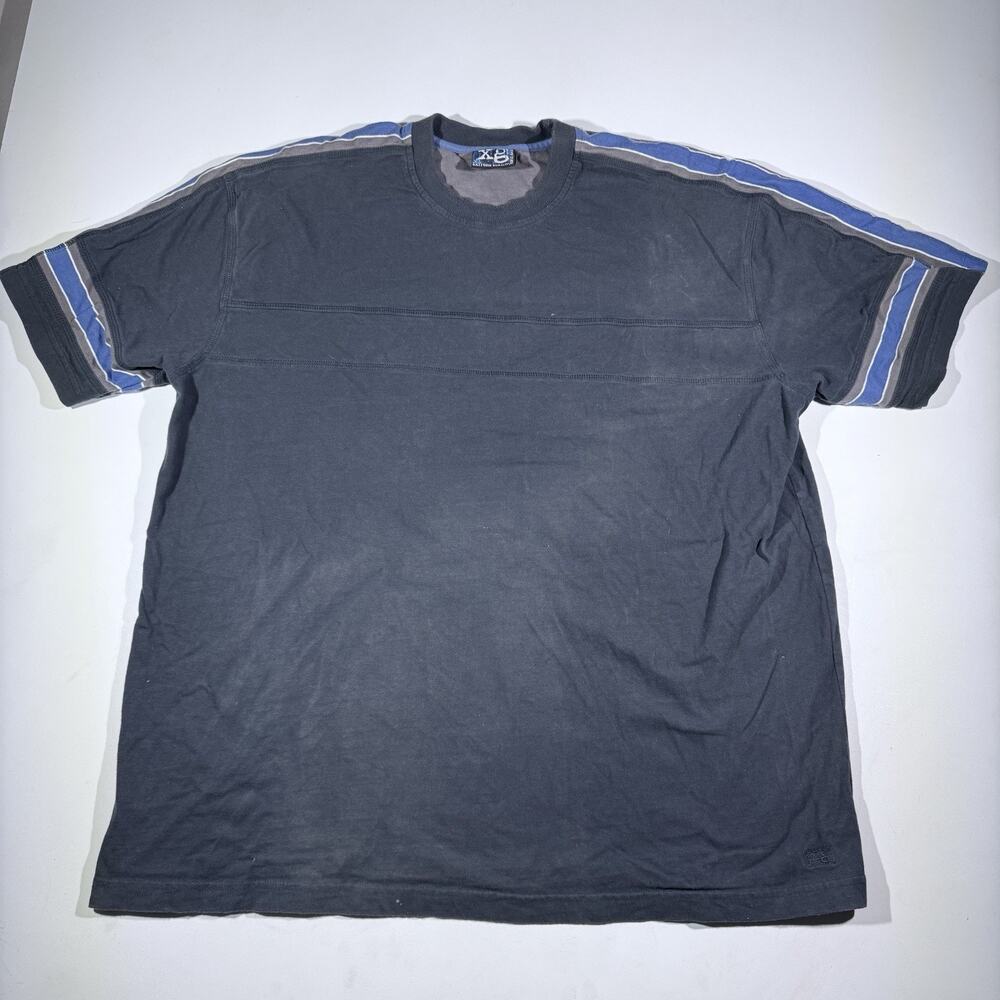 Vintage Extreme Quality Short Sleeve Shirt Men XL Gray Black Stripe Comfort